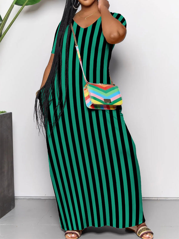 Stripe V-Neck Dress