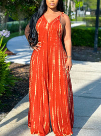 Printed Wide-Leg Cami Jumpsuit