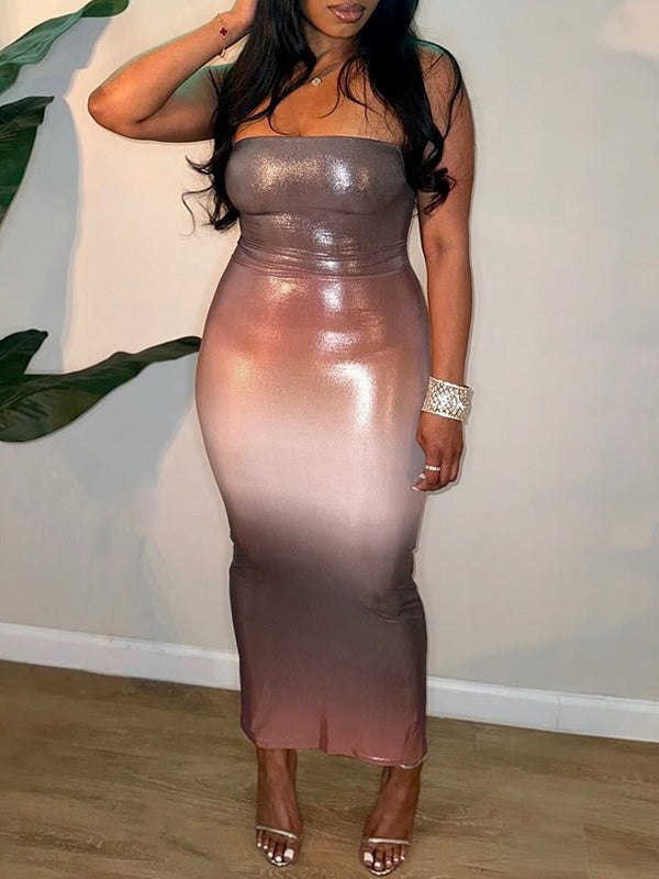 Metallic Strapless Dress