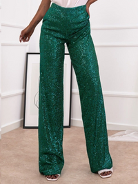 High-Waist Sequin Pants