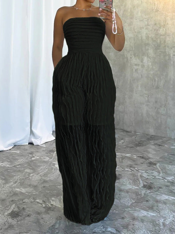 Strapless Ruched Jumpsuit