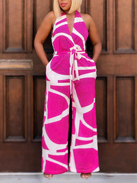 Printed Halter Jumpsuit