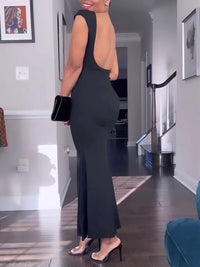 Solid Open-Back Dress