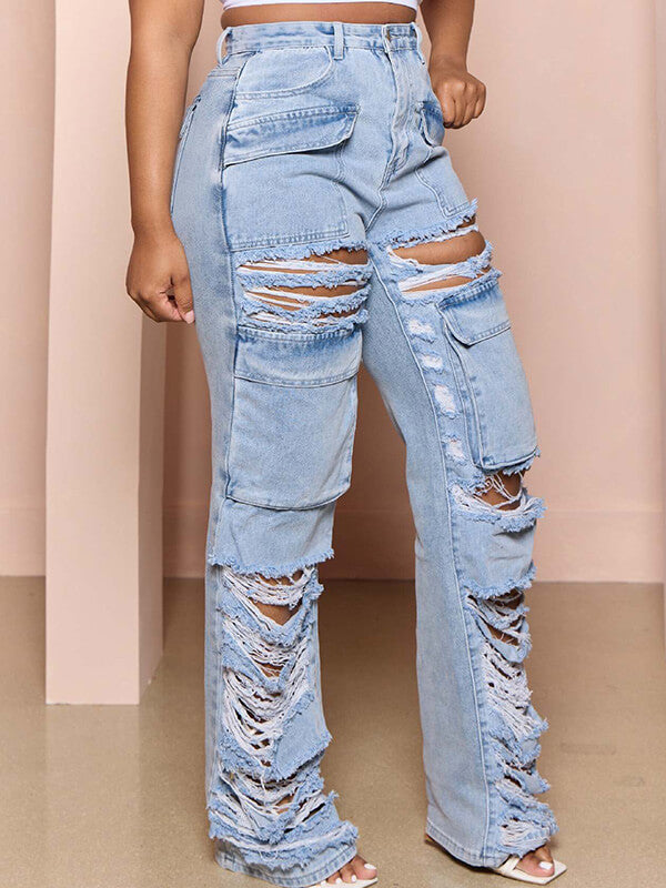 Ripped Cargo Jeans