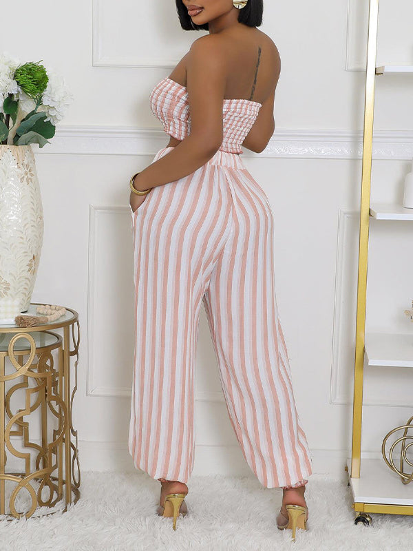 Stripe Bandeau Top & Pants Set