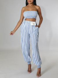 Stripe Bandeau Top & Pants Set