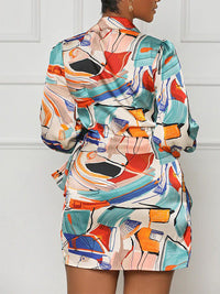 Printed Tied Shirt Dress