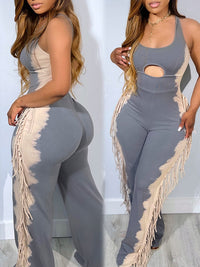 Mangocouture Fringe Combo Sleeveless Jumpsuit