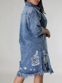 Fringe Ripped Denim Dress