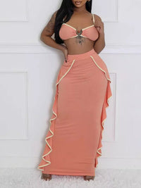 Bandeau Top & Ruffle Skirt Set