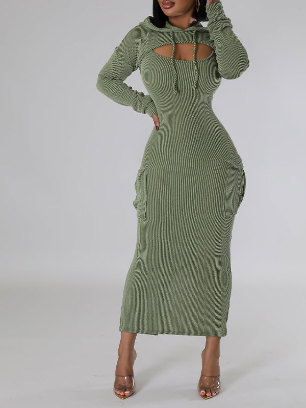 Ribbed Hoodie & Dress Set