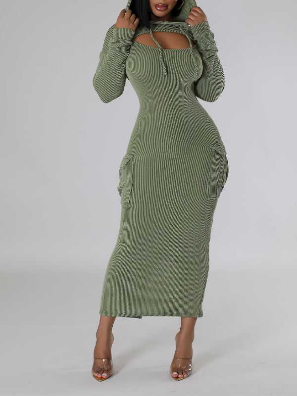 Ribbed Hoodie & Dress Set