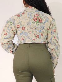 Printed Button-Front Jacket