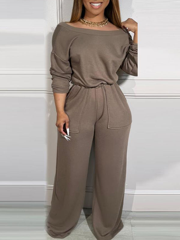 Solid V-Back Jumpsuit