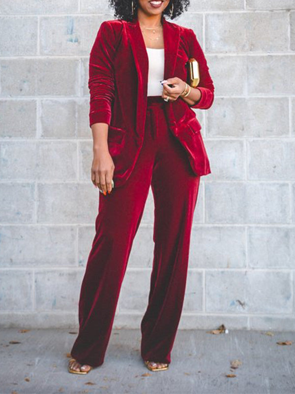 Velvet Blazer & Pants Set