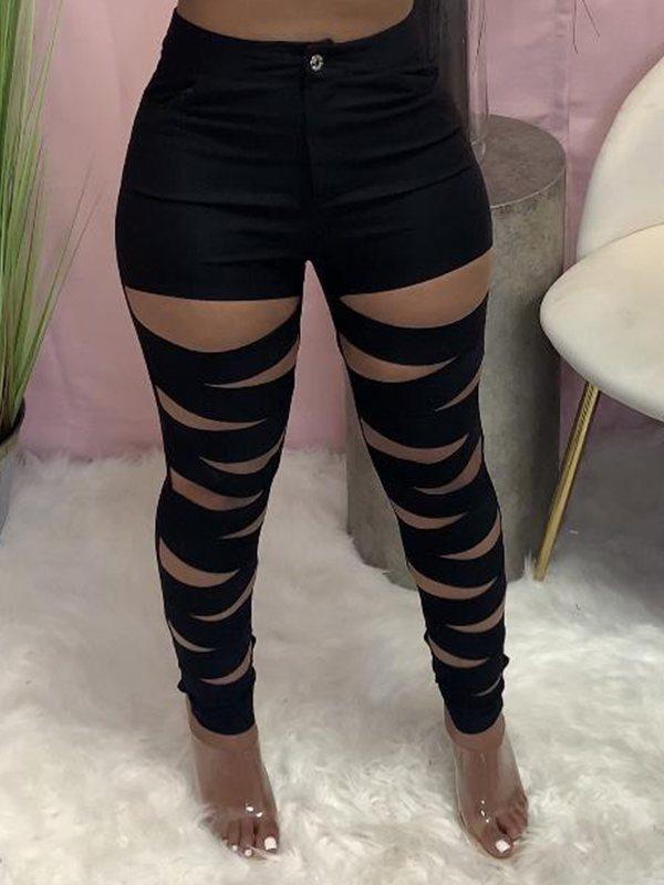 Cutout-Front Skinny Pants