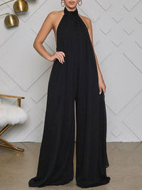 Halter Chiffon Jumpsuit--Clearance