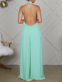 Halter Chiffon Jumpsuit--Clearance