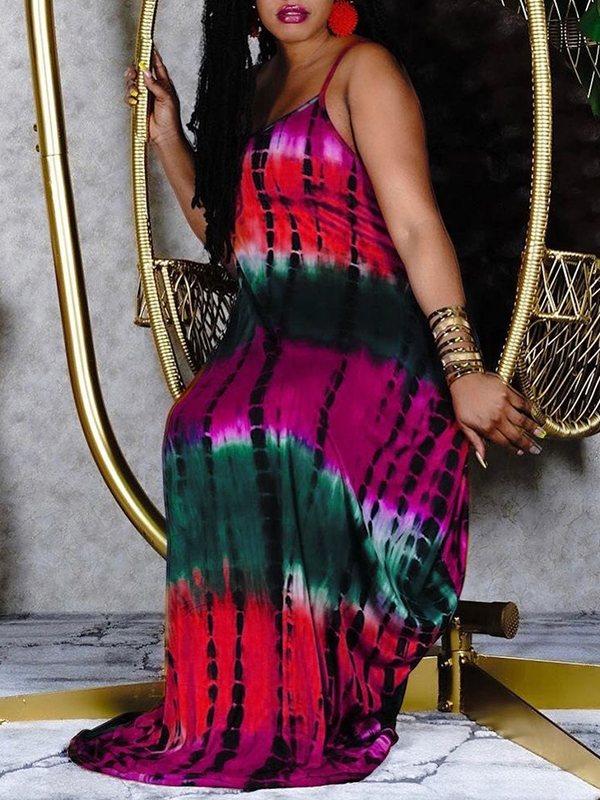 mangocouture Tie-dye Cami Maxi Dress