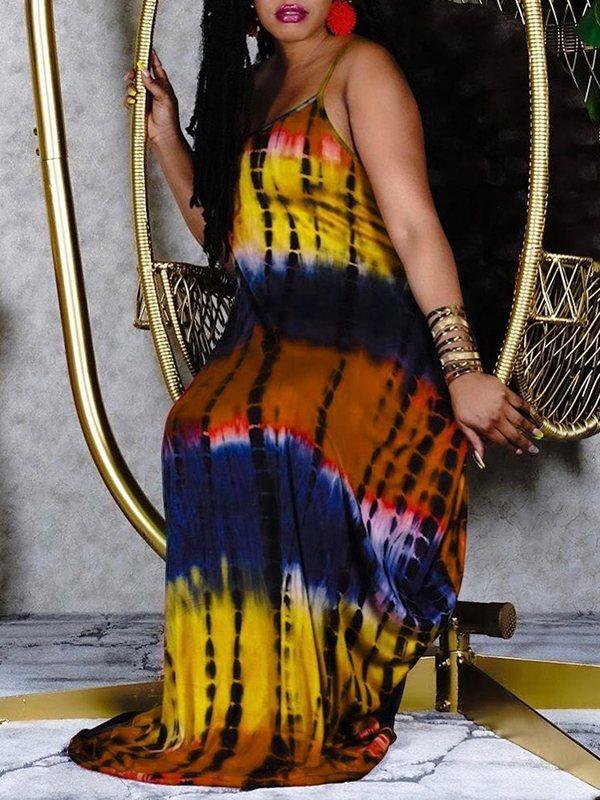 mangocouture Tie-dye Cami Maxi Dress