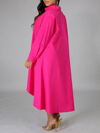 mangocouture Solid High-Low Shirt Dress--Clearance