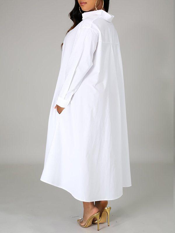 mangocouture Solid High-Low Shirt Dress--Clearance