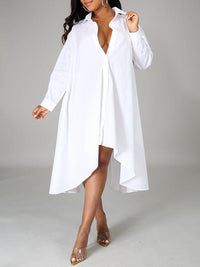 mangocouture Solid High-Low Shirt Dress--Clearance