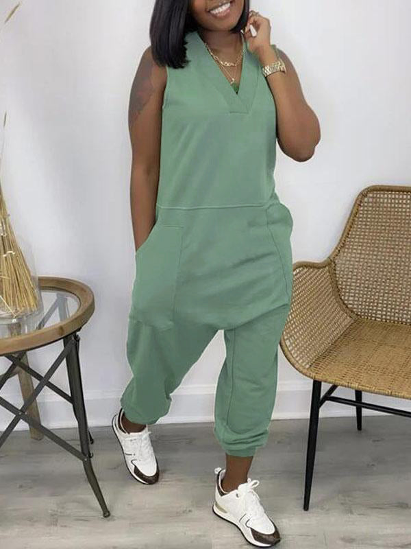 mangocouture V-Neck Sleeveless Jumpsuit