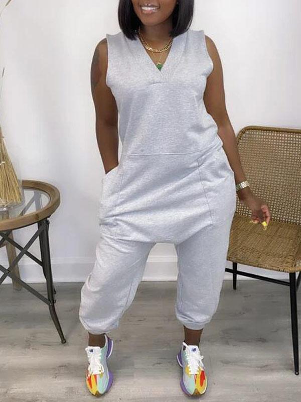 mangocouture V-Neck Sleeveless Jumpsuit