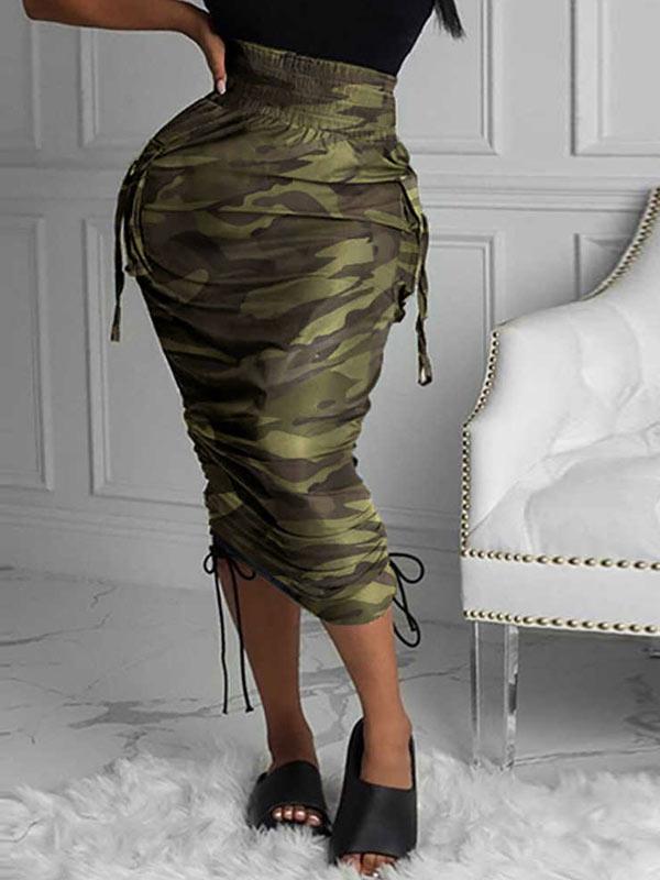 Camo Drawstring Skirt