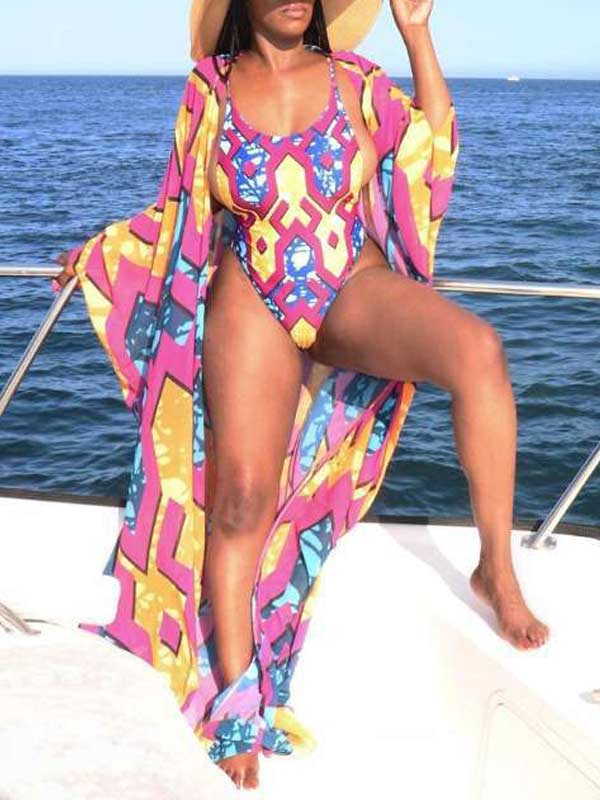 mangocouture Printed One-Piece Swimsuit with Cover