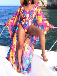 mangocouture Printed One-Piece Swimsuit with Cover