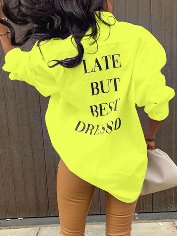 Slogan Back Tunic Shirt