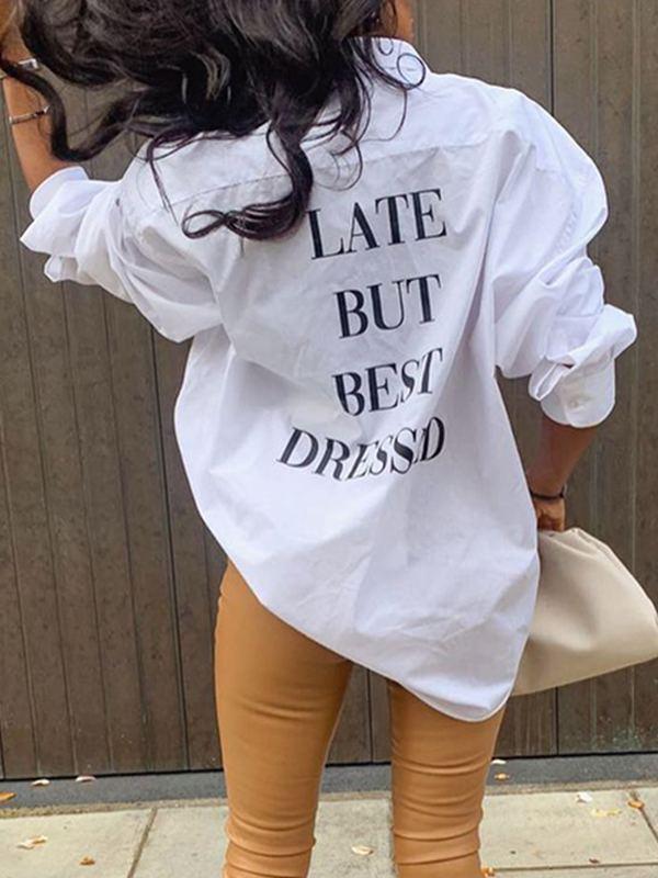 Slogan Back Tunic Shirt