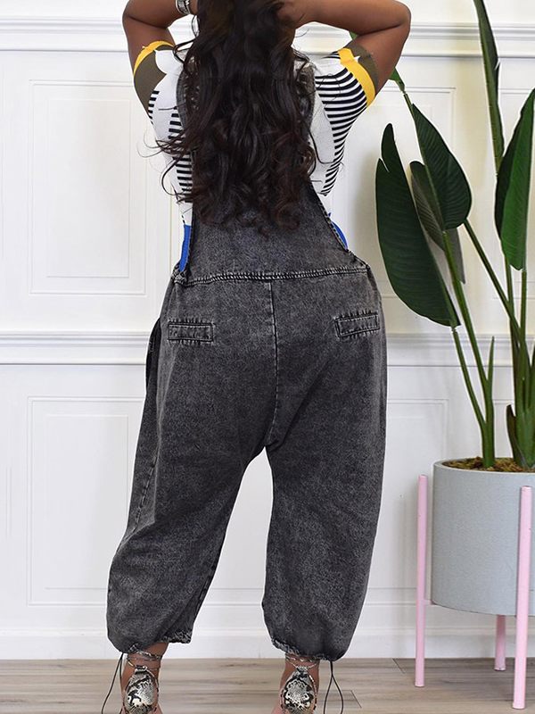 Wide-Leg Denim Overalls