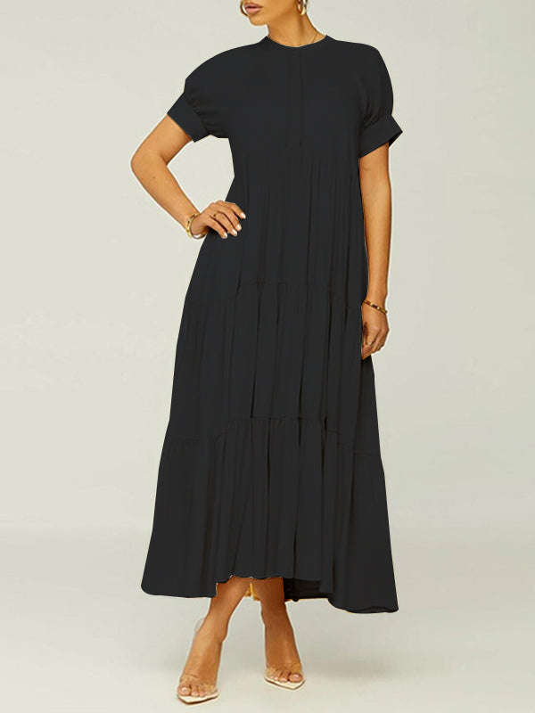 Solid Ruffle Dress--Clearance