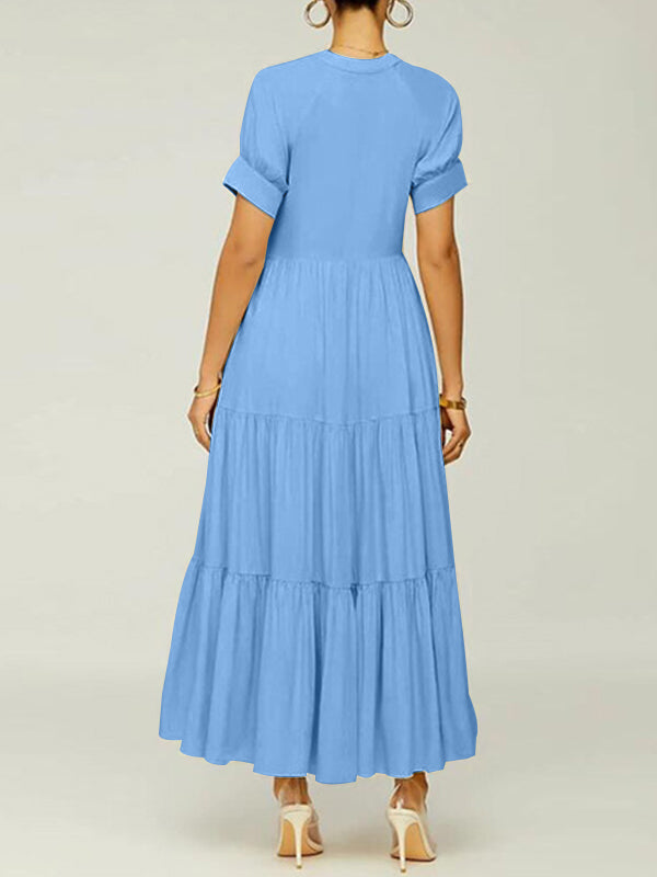 Solid Ruffle Dress--Clearance