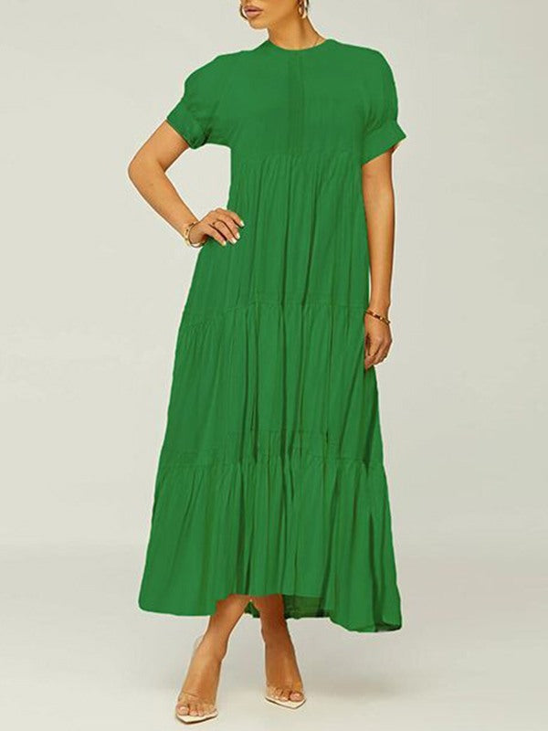 Solid Ruffle Dress--Clearance