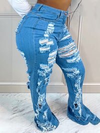 Ripped Flared Jeans--Clearance