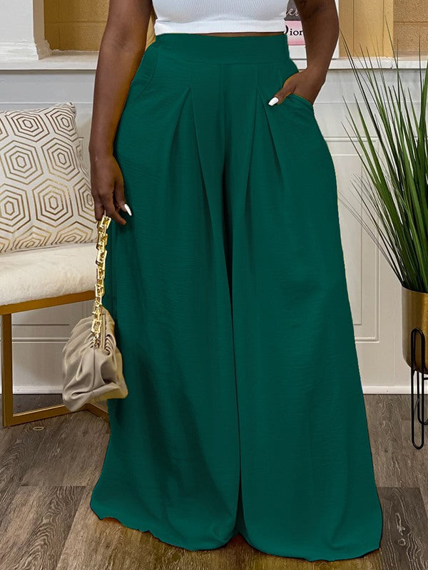 mangocouture Solid Wide-Leg Pants