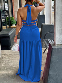 mangocouture Sleeveless Elastic-Waist Maxi Dress