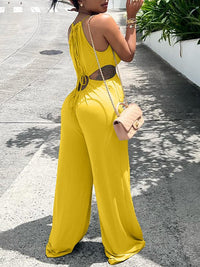 Lace-Up Wide-Leg Jumpsuit--Clearance