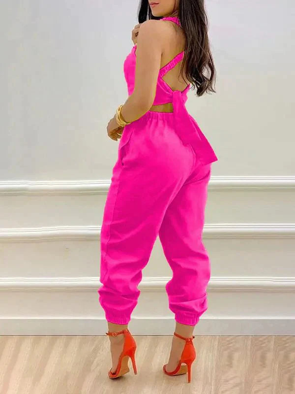 Mangocouture Tied Back Jogger Jumpsuit