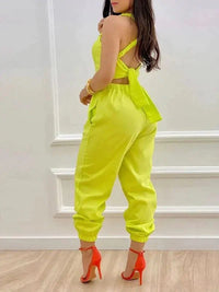 Mangocouture Tied Back Jogger Jumpsuit