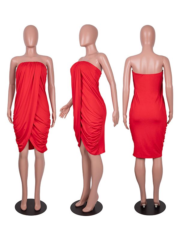 Strapless Ruched Dress