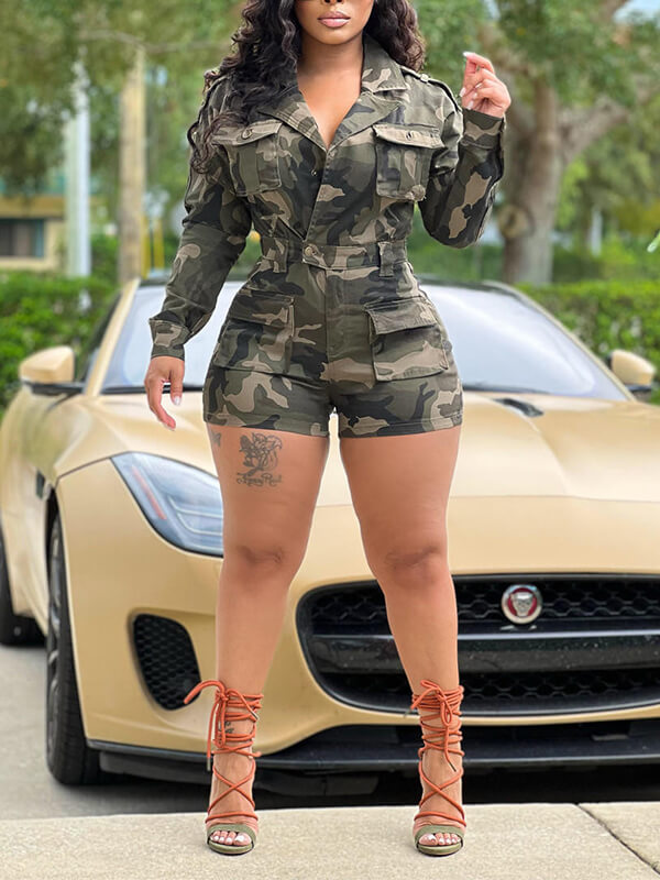 Camo Cargo Romper