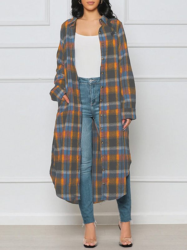 Mangocouture Plaid Shirt Jacket