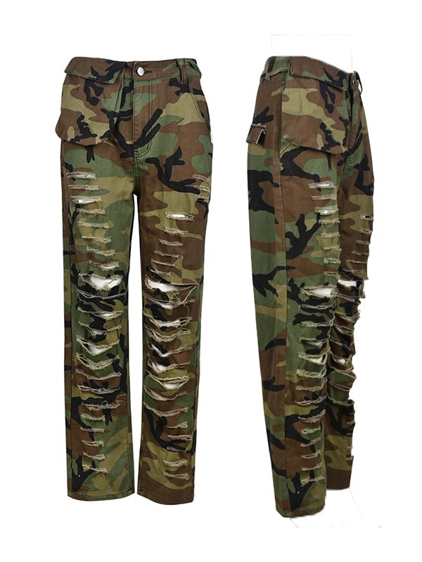 Camo Ripped Pants