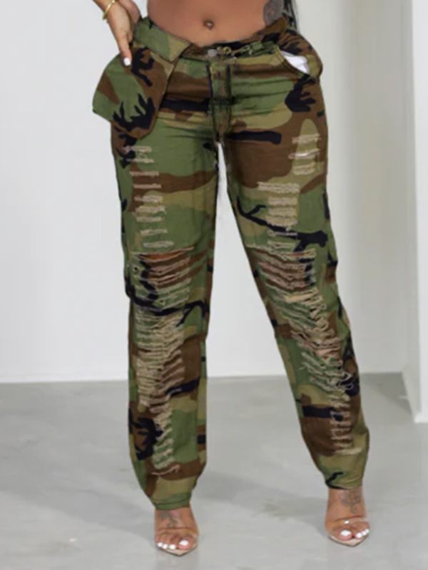 Camo Ripped Pants