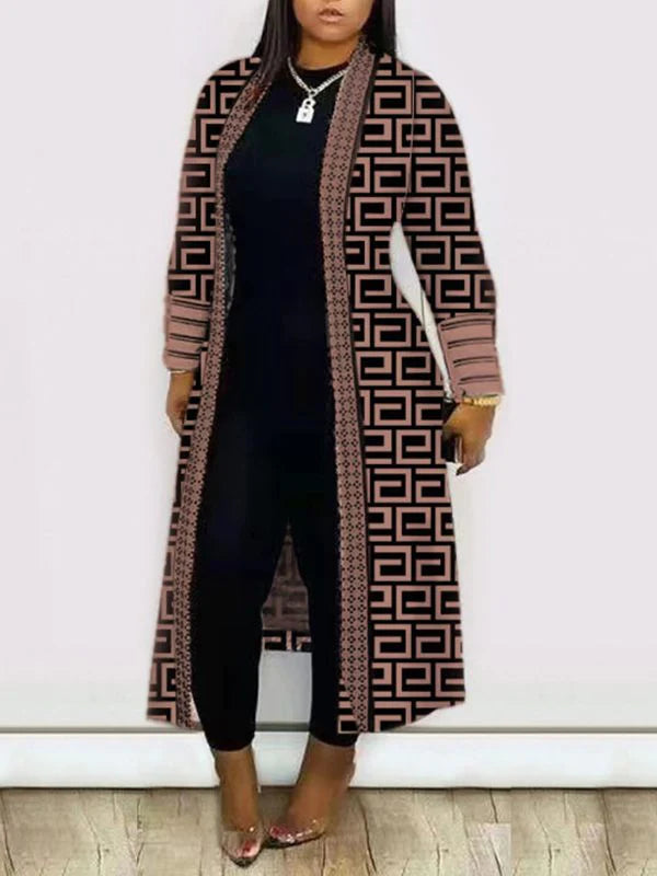 mangocouture Printed Bishop-Sleeve Duster